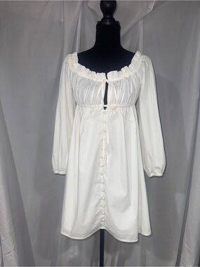 Forever 21 White Long Sleeve Mini Dress